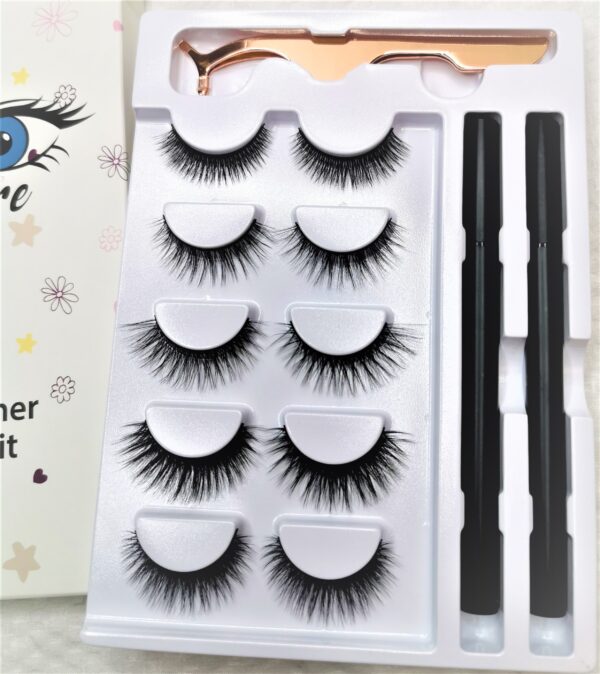 5 pairs strip lashes with eyeliner glue